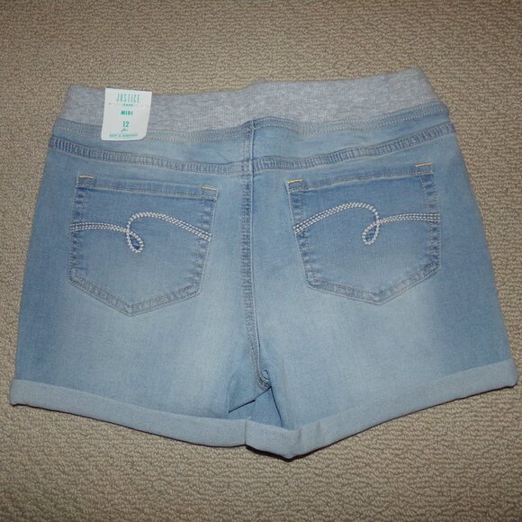 NWT GIRLS JUSTICE MIDI SHORTS SZ 12 PLUS - Picture 2 of 3
